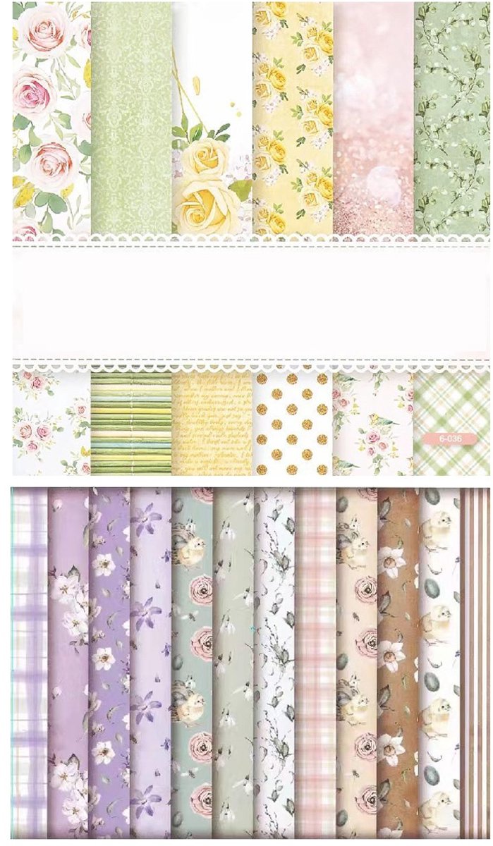 Vintage Papier Set – 24 vellen – 15x15 cm – 160 gsm – Enkelzijdig – Voor Scrapbooking, Kaarten & Origami