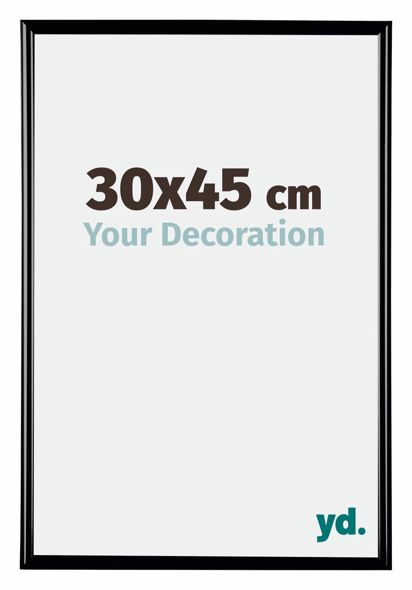 yd. Your Decoration - Fotolijst 30x45 cm - Kunststof - Zwart Hoogglans - Bordeaux