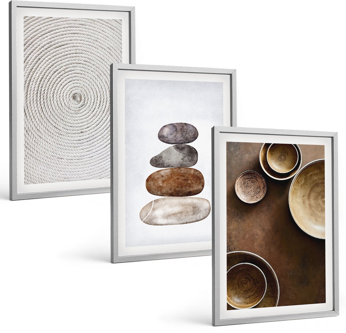 Coloray 3-Delige Schilderij Set - Texturen In De Kunst En Modern Design. - 40 x 60 cm - Muurdecoratie - Wanddecoratie - Hal