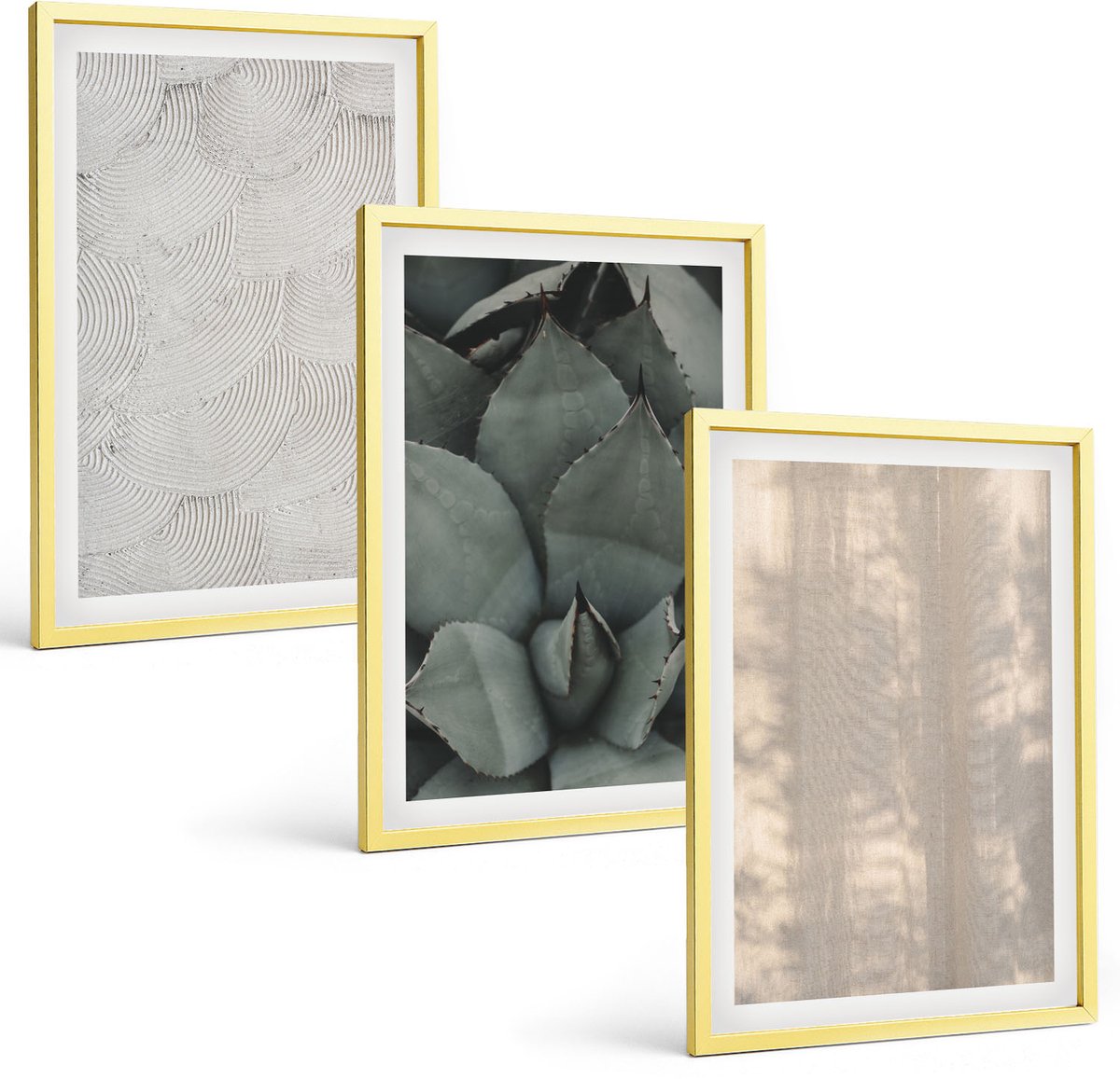 Coloray 3-Delige Schilderij Set - Zomerse Texturen Van Dichtbij In Een Tropisch Klimaat - 40 x 40 cm En 40 x 60 cm - Wanddecoratie - Woonkamer Decoratie - Moderne Wanddecoratie
