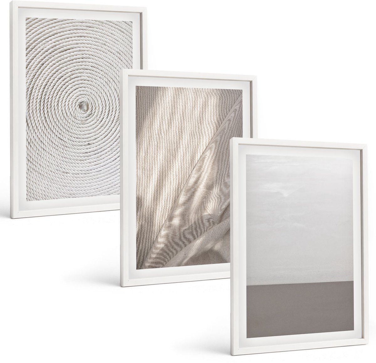 Coloray 3-Delige Schilderij Set - Verfijnde Natuurlijke Texturen In Boho-Stijl - 40 x 60 - Wanddecoratie - Muurdecoratie - Moderne Interieurdecoratie - Moderne Wanddecoratie