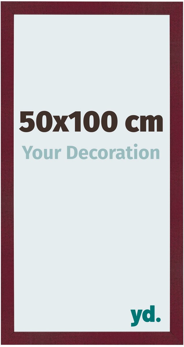 Your Decoration - Fotolijst 50x100 cm - MDF - Wijnrood Geveegd - Bologna