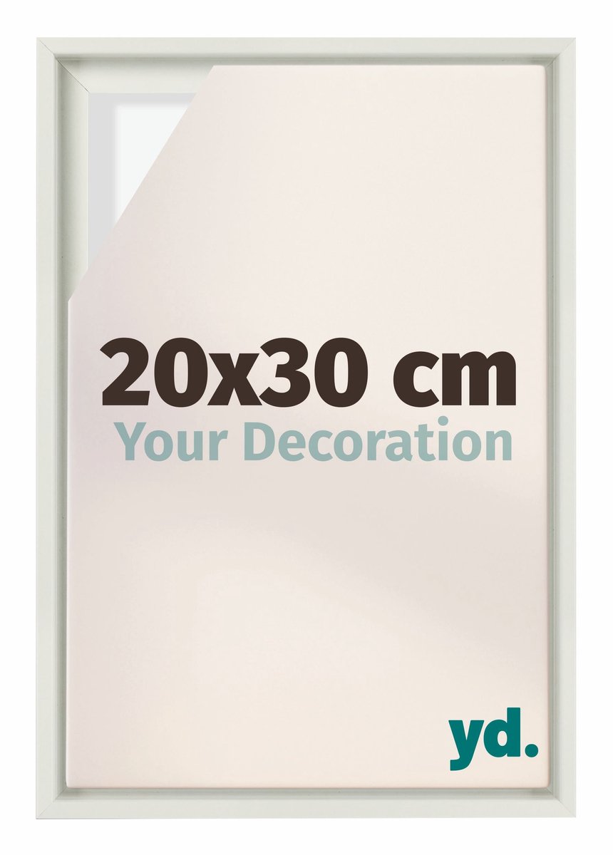 yd, Baklijst 20x30 cm Wit Mat - Lijst voor Canvasdoek - MDF Lyon