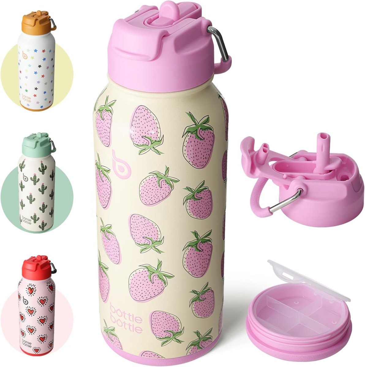 Geïsoleerde Waterfles - Roestvrij - 950 ml - Dubbelwandig Roestvrij Staal met Rietje - Voor Sport en Outdoor