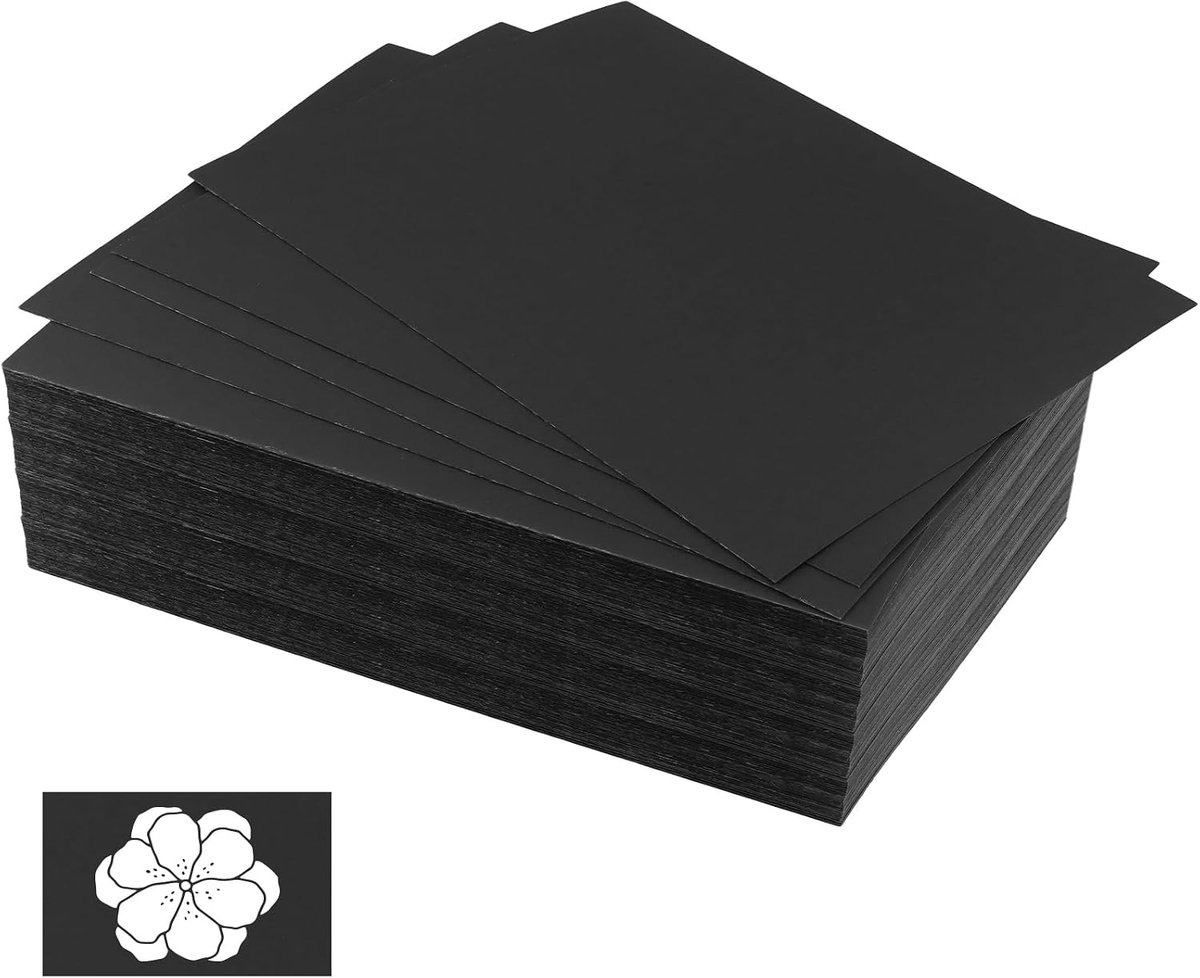 200 stuks gekleurd karton, A4, zwart papier, dik papier, 230 g, zwart fotokarton, A4, zwart, kartonpapier, 230 g/m², voor doe-het-zelfprojecten, scrapbooking, ansichtkaarten, 210 x 297 mm