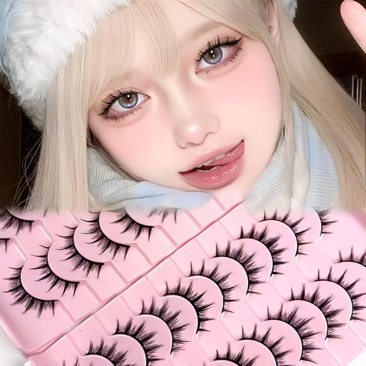 Valse wimpers, manga-wimpers, natuurlijke look, anime, korte cosplay