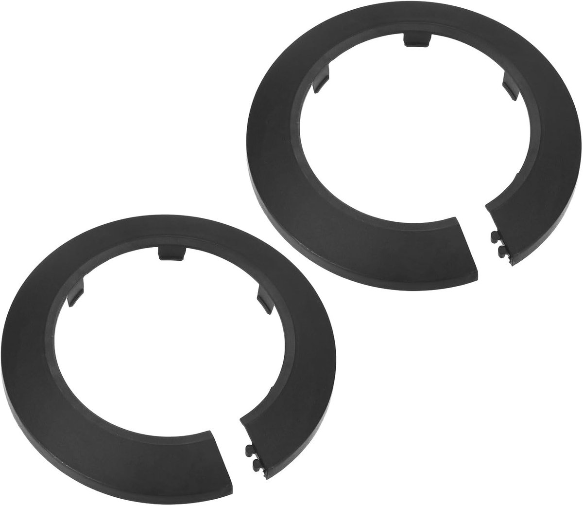 2 stuks buisafdekking decoratie, pak voor 75 mm buitendiameter flens waterpijp rozet waterpijp afvoerleiding afdekking voor radiatorpijp/waterafvoerbuis [zwart]