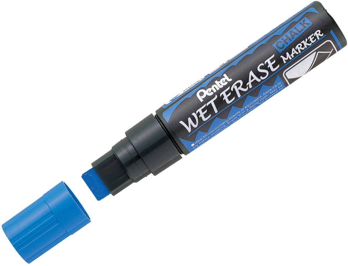 Pentel Krijtmarker Blauw 15mm - Gladde Oppervlakken & Whiteboards