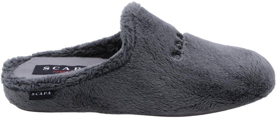 Grijze Scapa pantoffel met het SCAPA logo aan de zijkant.