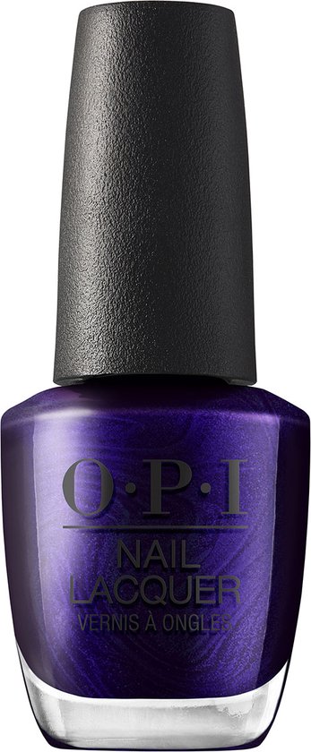 Flesje OPI Nail Lacquer Don't Over Ink It, met glinsterend donkerpaarse nagellak.
