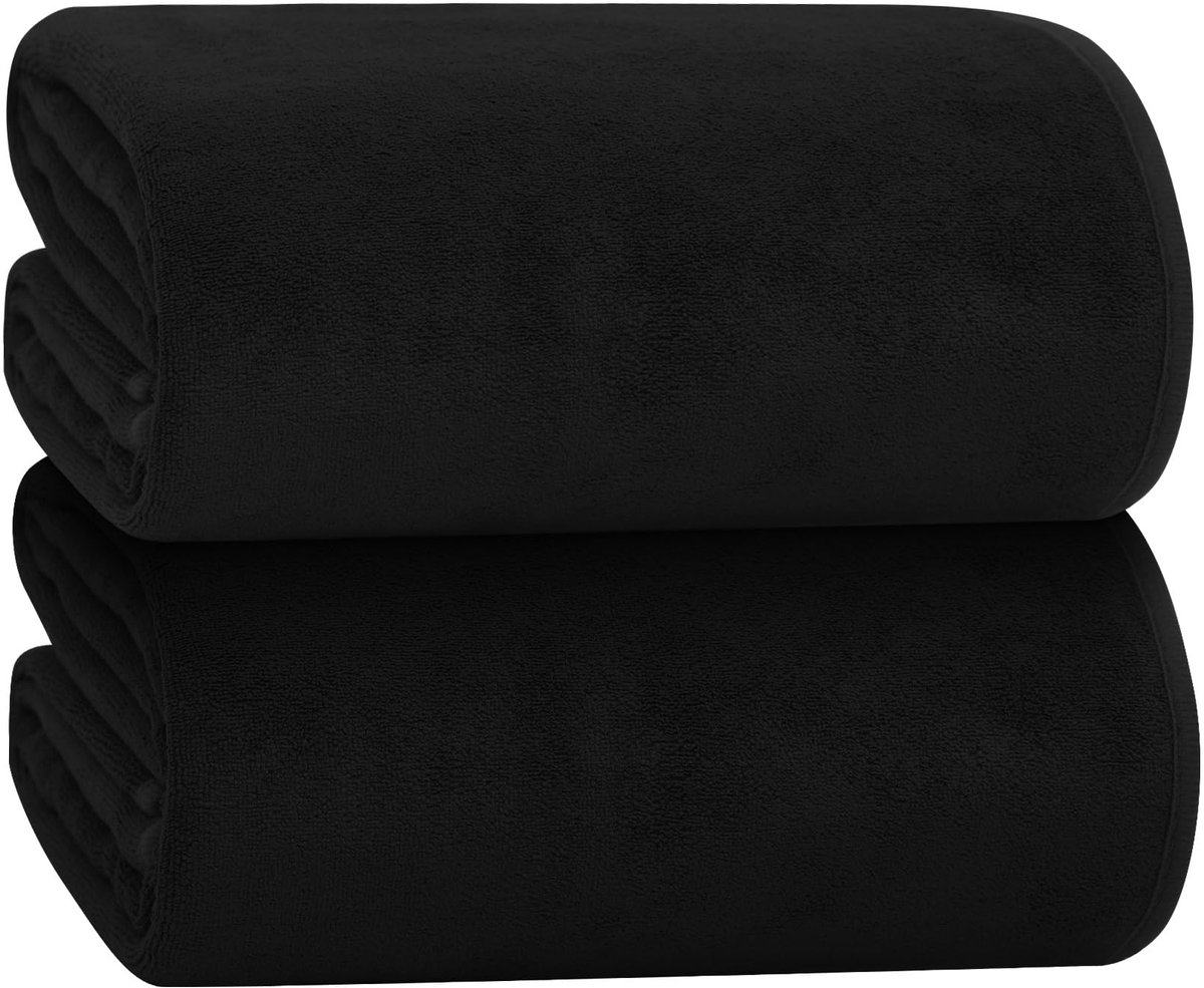 Zepphi Grote badhanddoek, set van 2, 140 x 70 cm, saunahanddoek, microvezel, zacht, absorberend, met ophanglus - ShopVlot