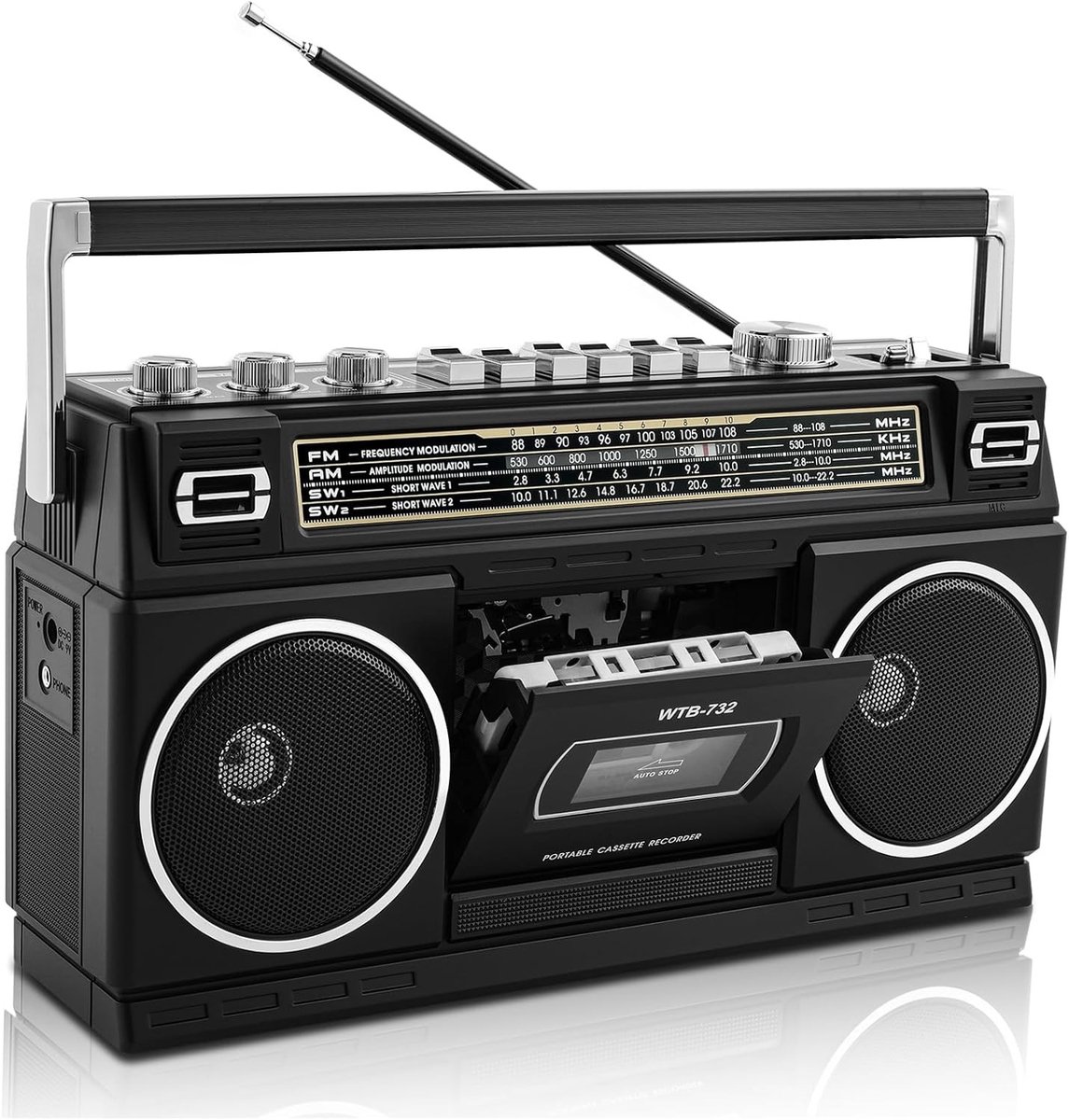Retro Boombox - Multi-kleur - Draagbare Bluetooth Speler met Cassette en USB - Voor Binnenshuis en Buitenshuis