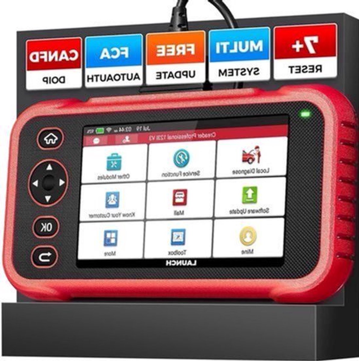 OBD2 Diagnosetool – Auto Scanner – Foutcode Lezer – Diagnoseapparaat – Autodiagnose – 4 Systemen Diagnose – 7 Resetfuncties Met Touchscreen