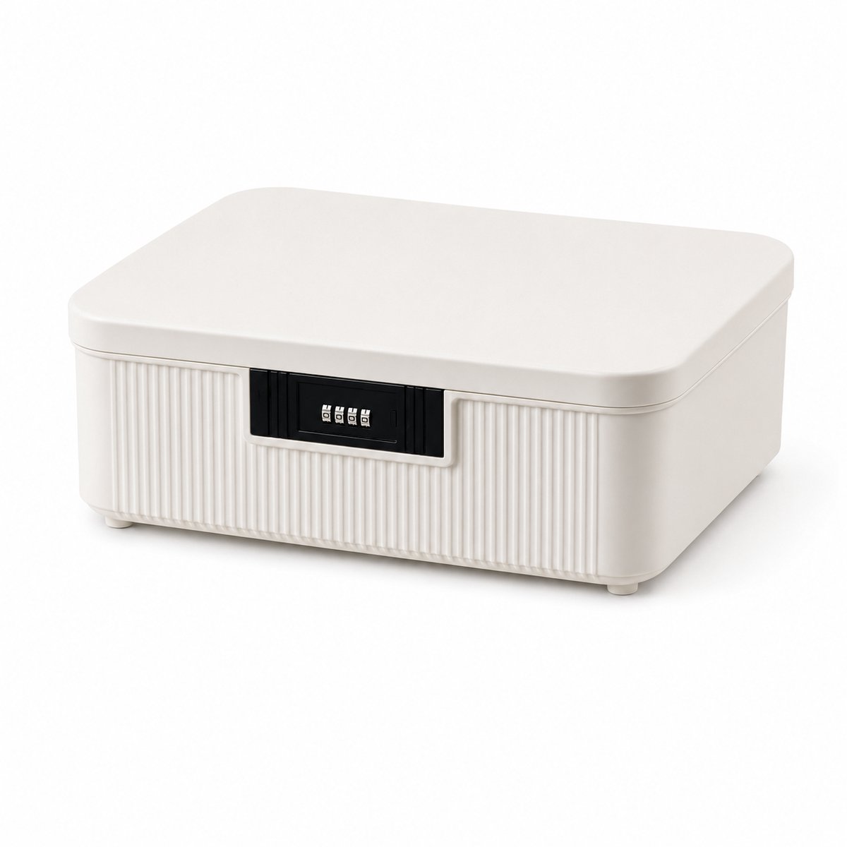 VHV-Afsluitbare Opbergbox 16L – Draagbare Kunststof Kluisbox met Cijferslot – Veilige Opbergbox voor Auto, School, Kantoor, Thuis & Buiten – 34*29*12CM - Melkwit