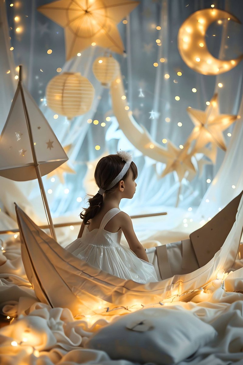 Droom Meisje Poster - Meisje - Droom - Fantasy - Kinderkamer - Kinder - voor Kinderen - Roze - posters - formaat 70x100cm - Wanddecoratie - L3074MT