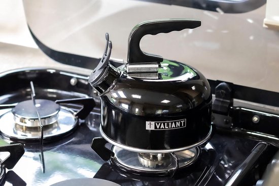 Draagbare fluitketel - Camping waterkoker - Buiten koken - Afneembare handgreep - 1 liter - Zwart — afbeelding 3