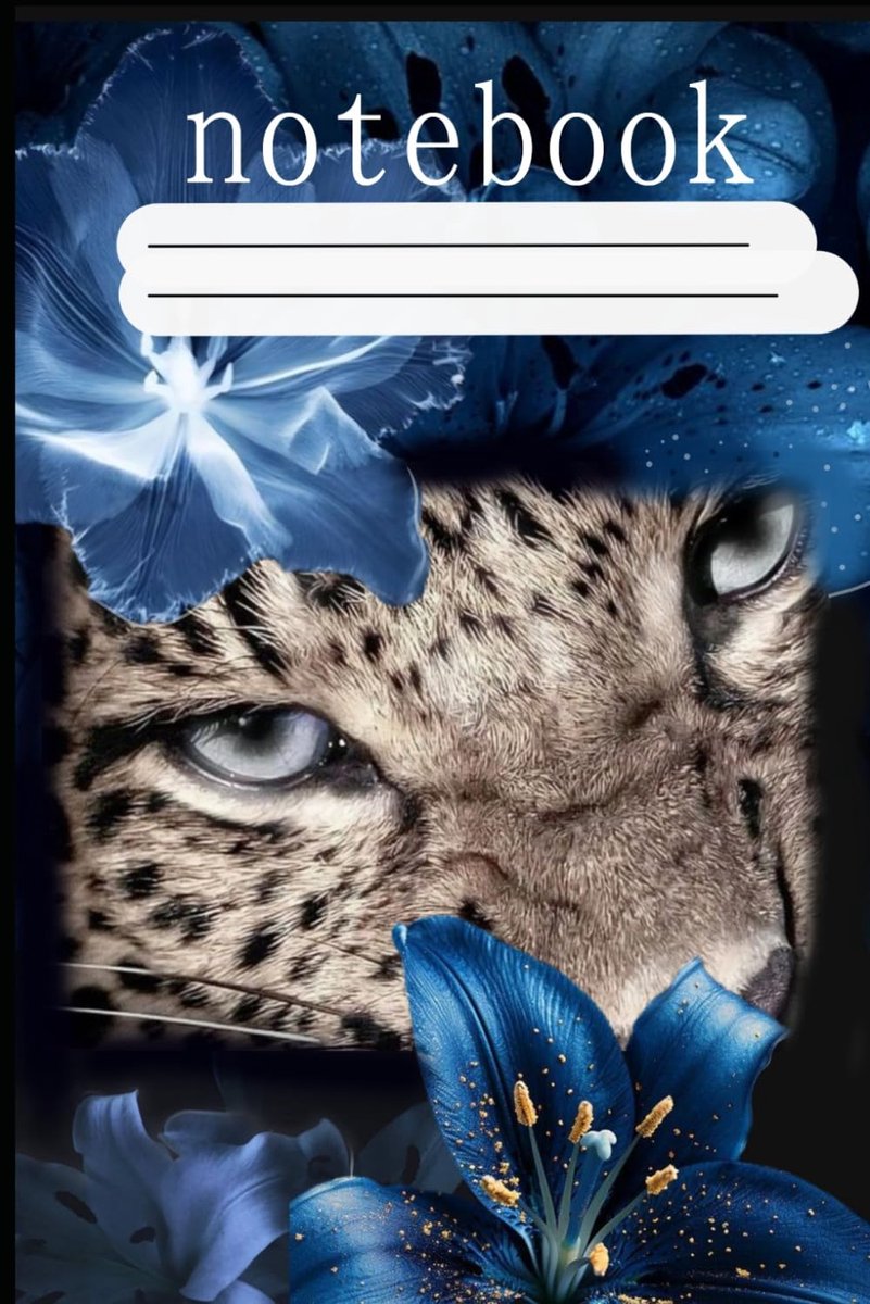 Blue Leopard Print Composition Notebook - Cute Leopard Pattern Journal - 6" x 9" - 120 College Ruled Pages - ShopVlot