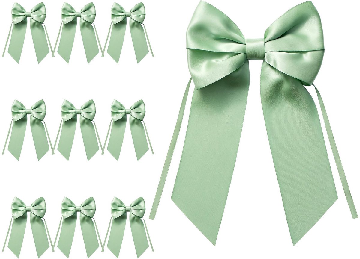 MORSUNBELA 10 Stuks Strikjes Decoratie Bruiloft Kerststrikken Groen - ShopVlot