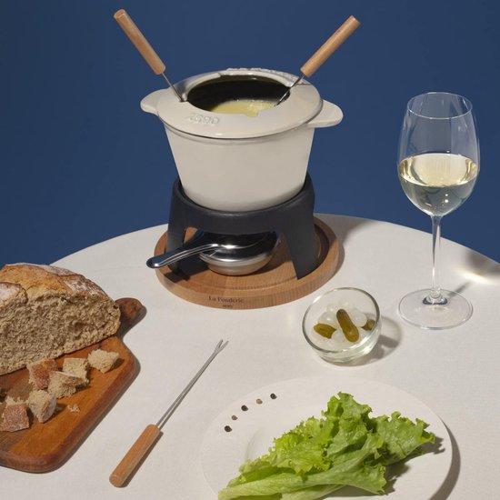 Fondueset Gietijzer - Kaasfondue Set - Gezellige Avonden - Voor 4 Personen - 12 Liter - Zwart — afbeelding 2