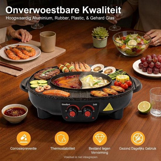 SP® Hotpot - Hotpot Electrisch - Hotpot Pan - Zwart - 49cm x 42cm x 26cm — afbeelding 2