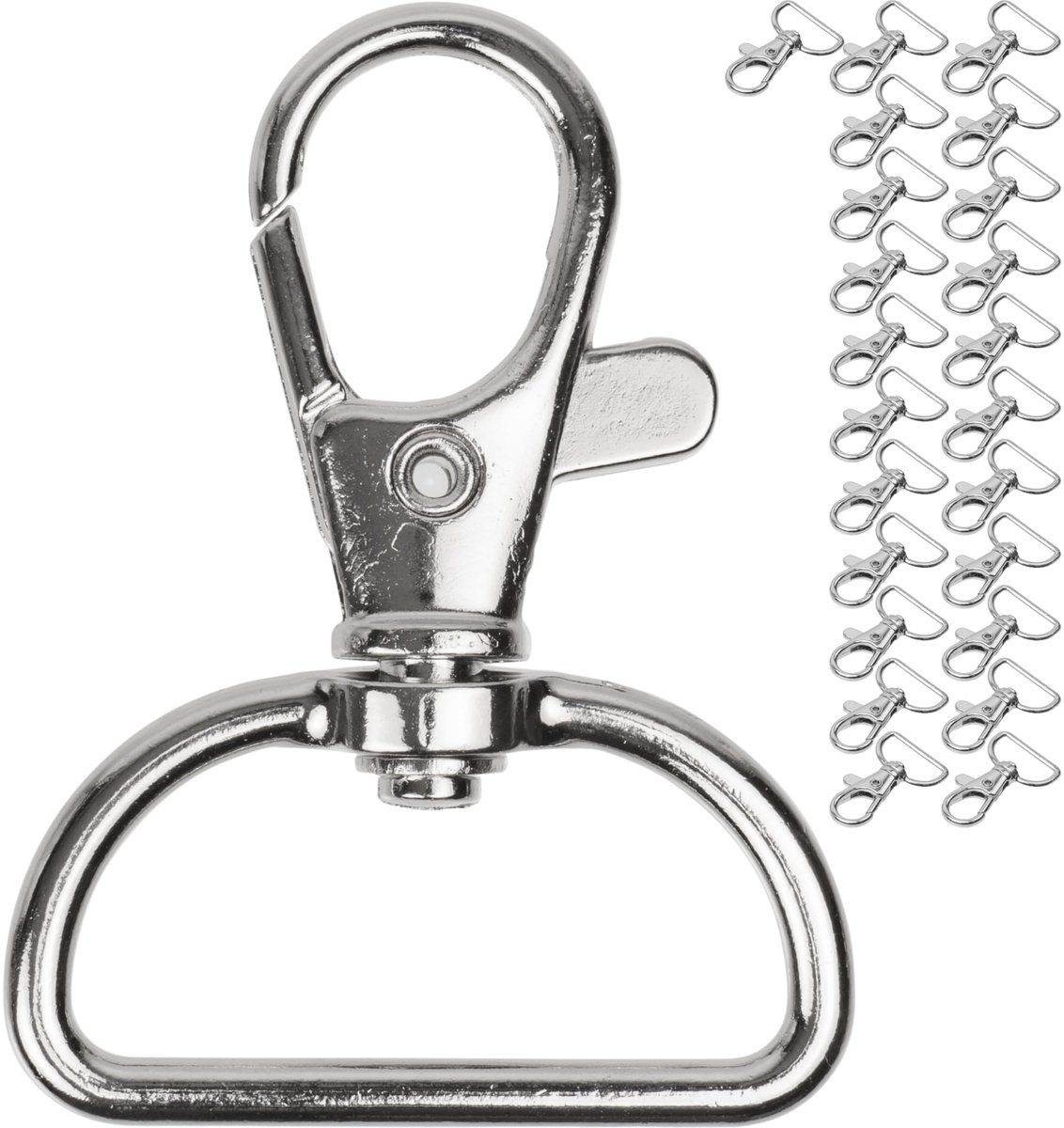 Webbing tashaken, 24-delig, 25 mm breed, met 360° graden draaibare oogring, kleine karabijnhaak sleutelhangers voor - ShopVlot