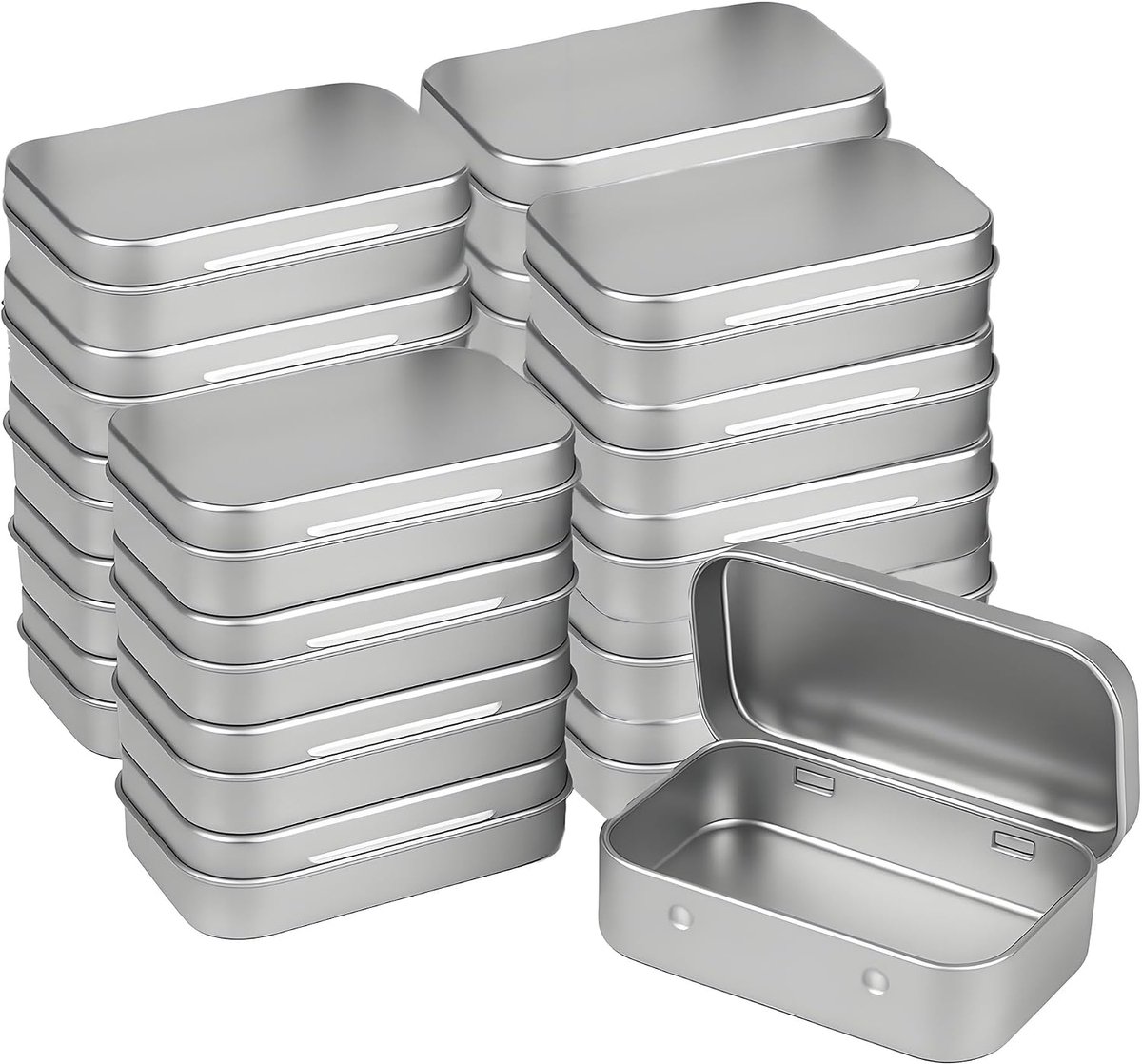 Forever bene Metalen Doosjes met Scharnierdeksel (9,5 x 6 x 2,2 cm) – Rechthoekige Mini Opbergdoos voor Kleine - ShopVlot