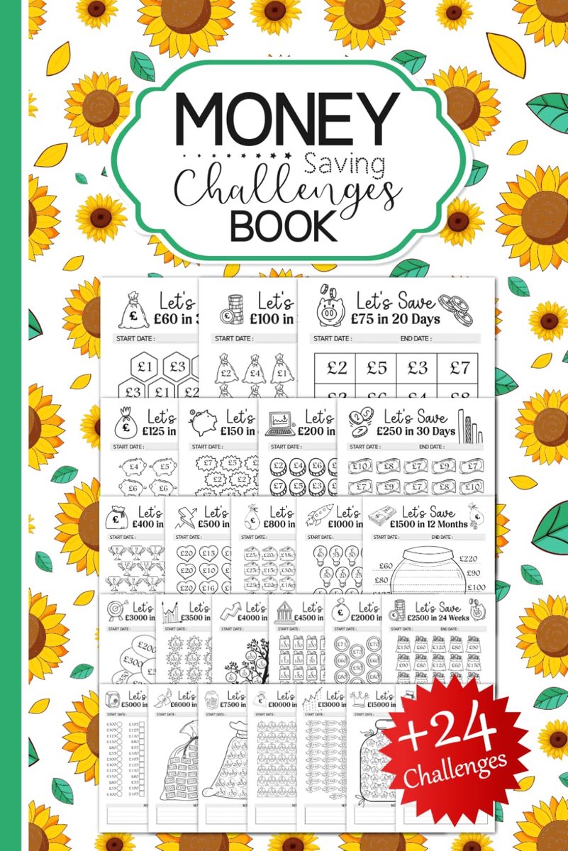 Money Saving Challenge Book: +24 Low Income Savings Challenges from £60 to £15,000 - An Easy and Enjoyable Way to Save - ShopVlot
