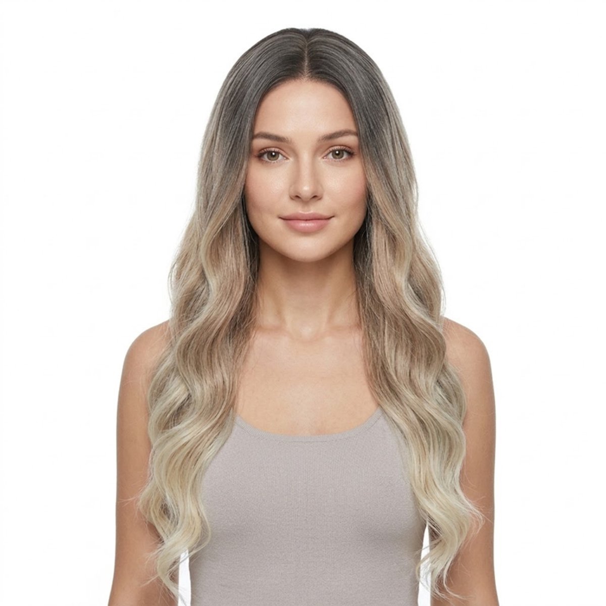 K&C Synthetische Lace Front Pruik - Gigi (Bruin naar Blond ombre)