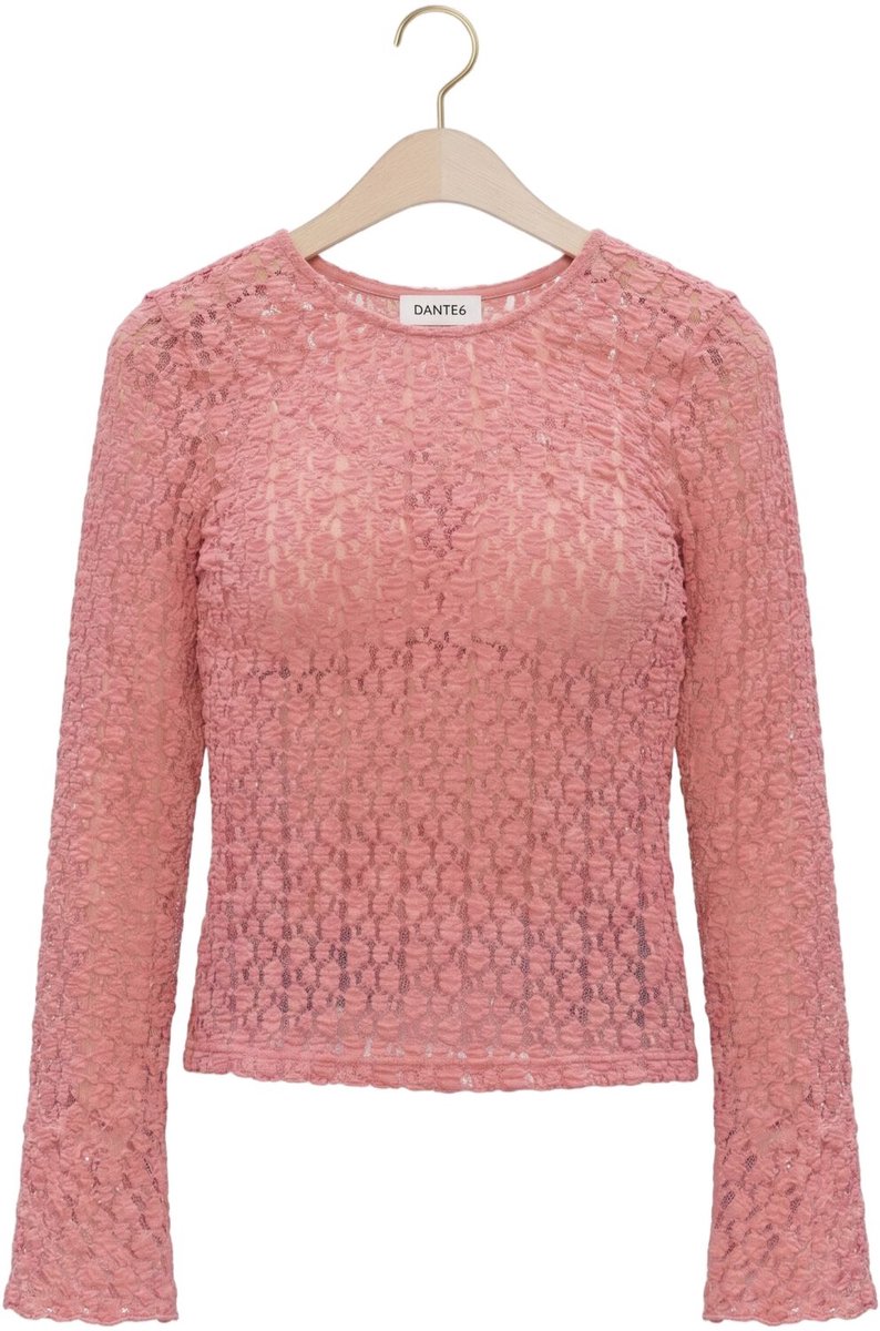 DANTE6 Giva Lace Layering Top Tops & T-shirts Dames - Roze - Maat XL