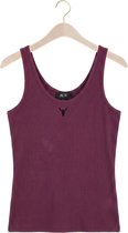 Alix The Label Ladies Knitted Tank Top Tops & T-shirts Dames - Plum - Maat XS