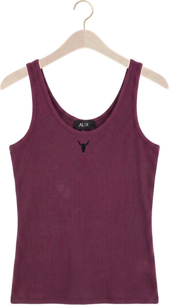 Alix The Label Ladies Knitted Tank Top Tops & T-shirts Dames - Plum - Maat XS