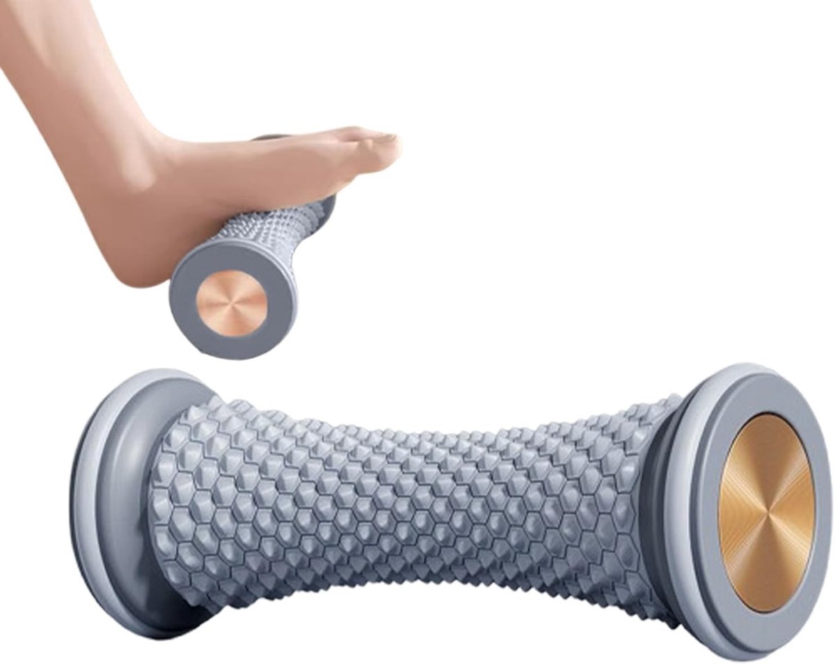 Verfrissende Voetmassage Roller voor Reflexologie en Verlichting van Plantenfasciitis, Vermindert Pijn in Voetboog en Stimuleert Bloedcirculatie, Grijs