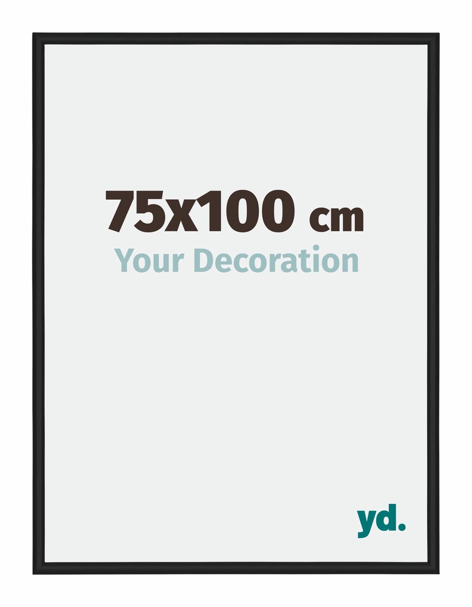 yd. Your Decoration - Fotolijst 75x100 cm - Aluminium - Zwart Hoogglans - Miami