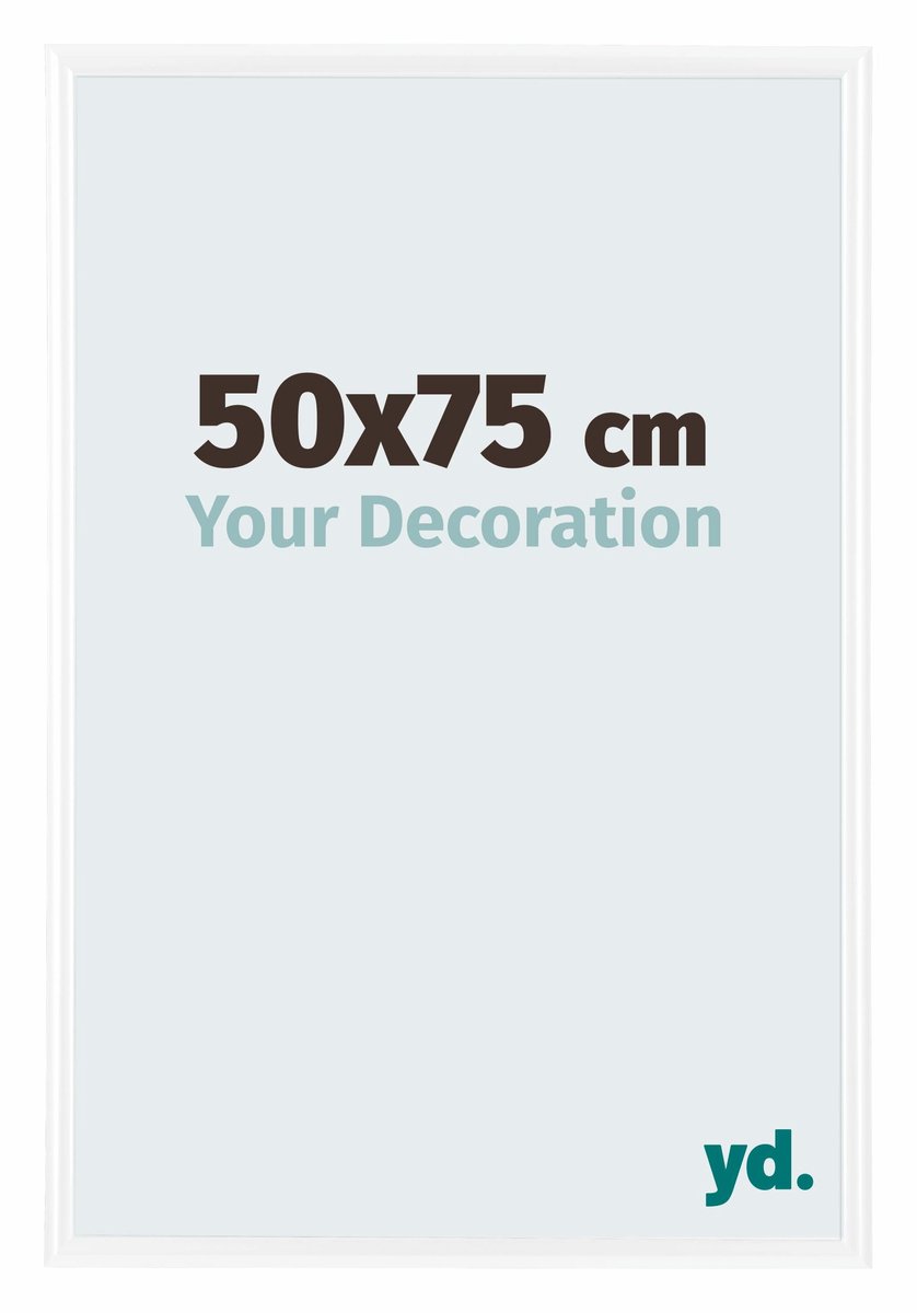 yd. Your Decoration - Fotolijst 50x75 cm - Kunststof - Wit Hoogglans - Bordeaux