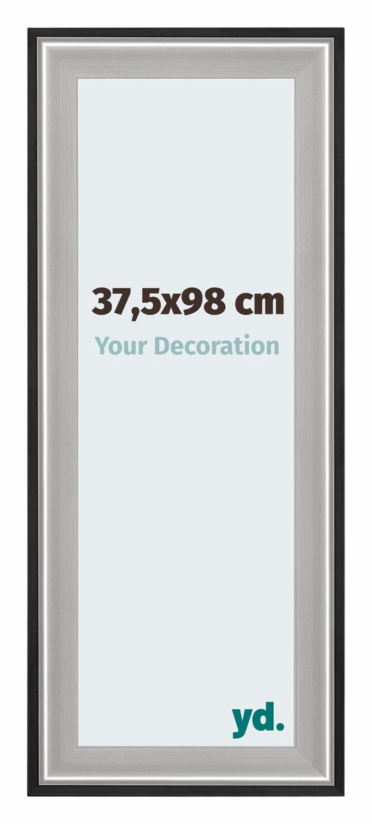 yd. Your Decoration - Fotolijst 37,5x98 cm - Hout - Zwart Zilver Gepolijst - Birmingham