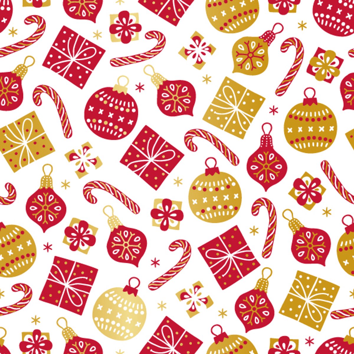 Cadeaupapier Set – Classic Christmas Collection (5 Stuks) – 200×70 cm – Rood, Wit & Goud – Rendieren, Kerstballen, Hulst & Feestelijke Prints – Inpakpapier – foto 6