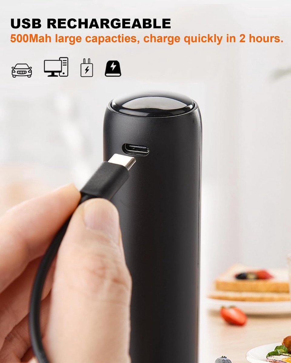 Hand-Melkopschuimer - Elektrische Mixer - Elektrische Melkopschuimer - Mengkop met Dubbele Spoel - Drankgarde - Oplaadbare - Opbergdoos - Voor Latte, Cappuccino, Matcha, Warme Chocolademelk en Eieren — cadeau in Kookcadeaus - foto 4