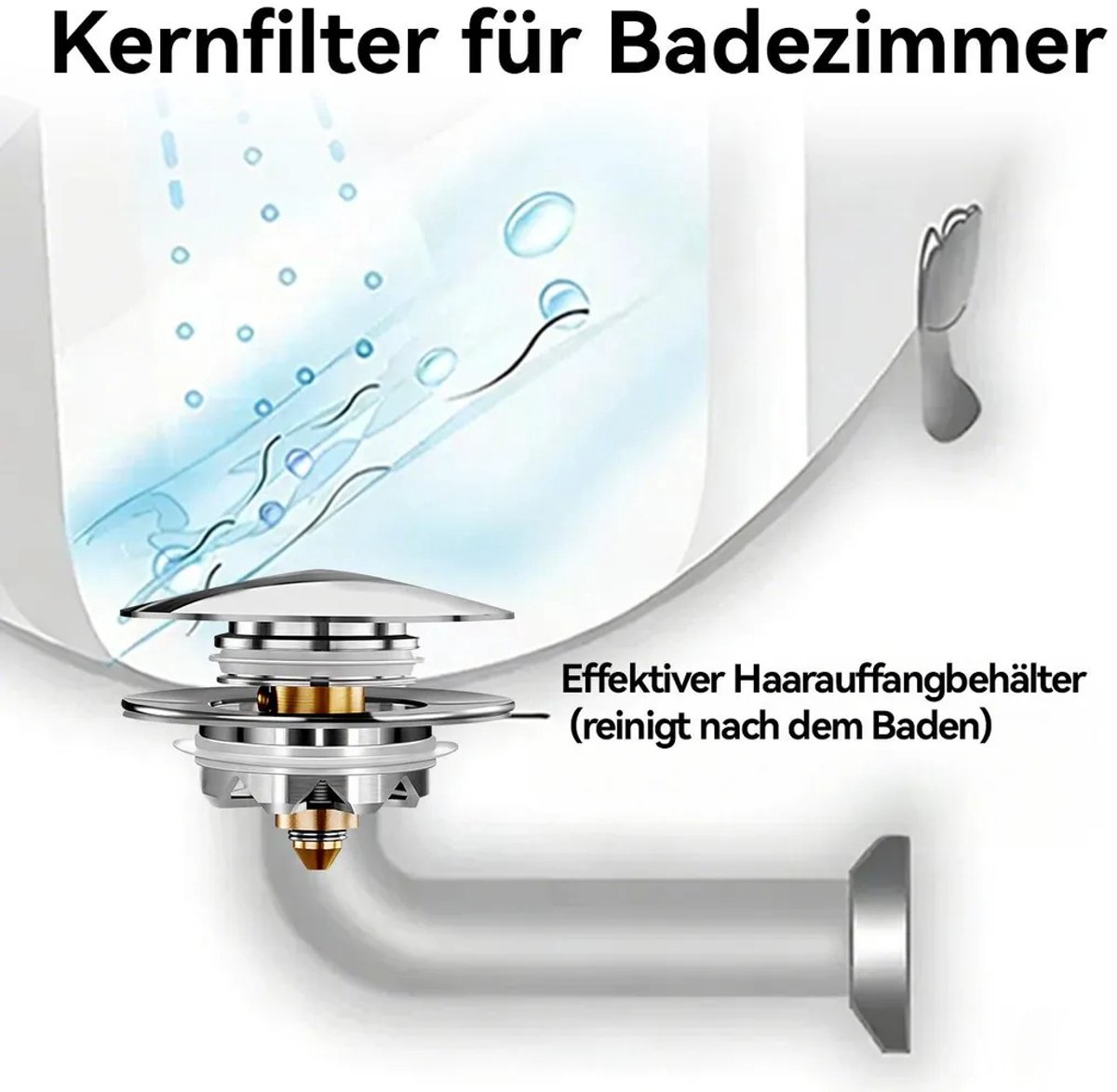 Pop-up wastafelstopjes geschikt voor filters, badstopjes, haarfilters geschikt voor doucheafvoeren, afvoerstopjes geschikt voor badkuipafvoeren geschikt voor een diageschikt voorer van 1,45-1,8 inch.