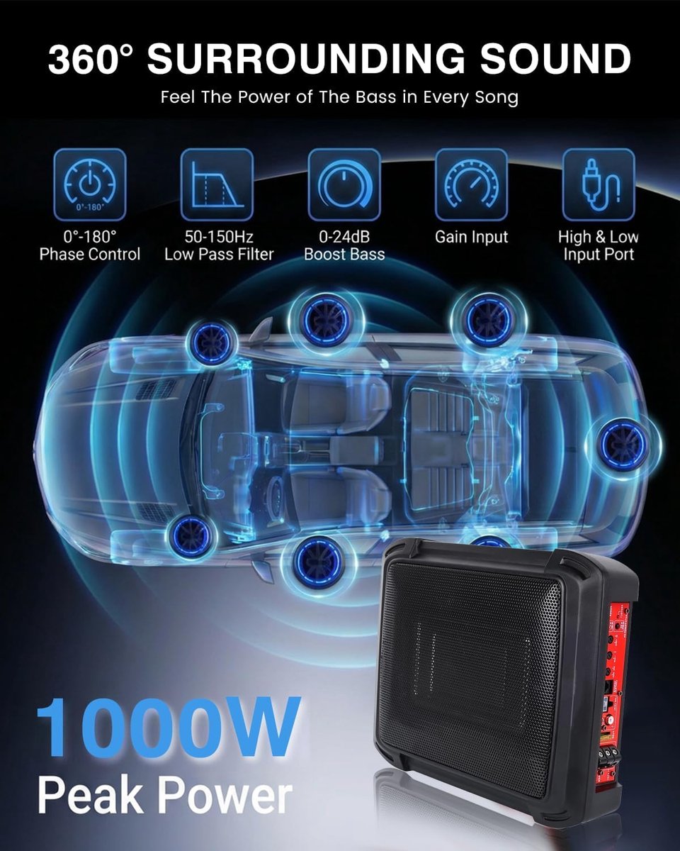Underseat Subwoofer - Auto Versterking - Speakers - soundboost – foto 8