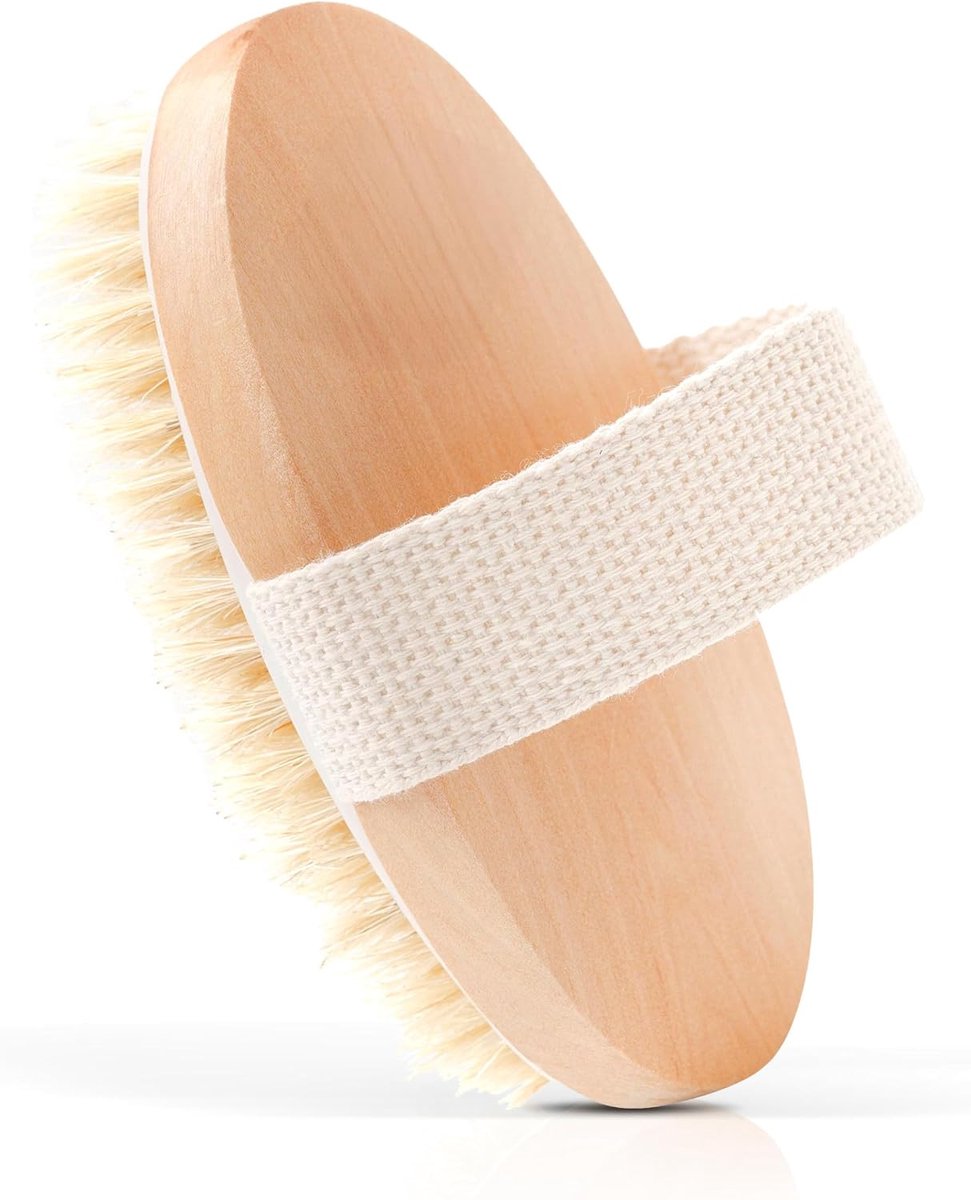 Droge lichaamsborstel met natuurlijke haren – Anti-cellulitis massager – Dry body brush - ShopVlot