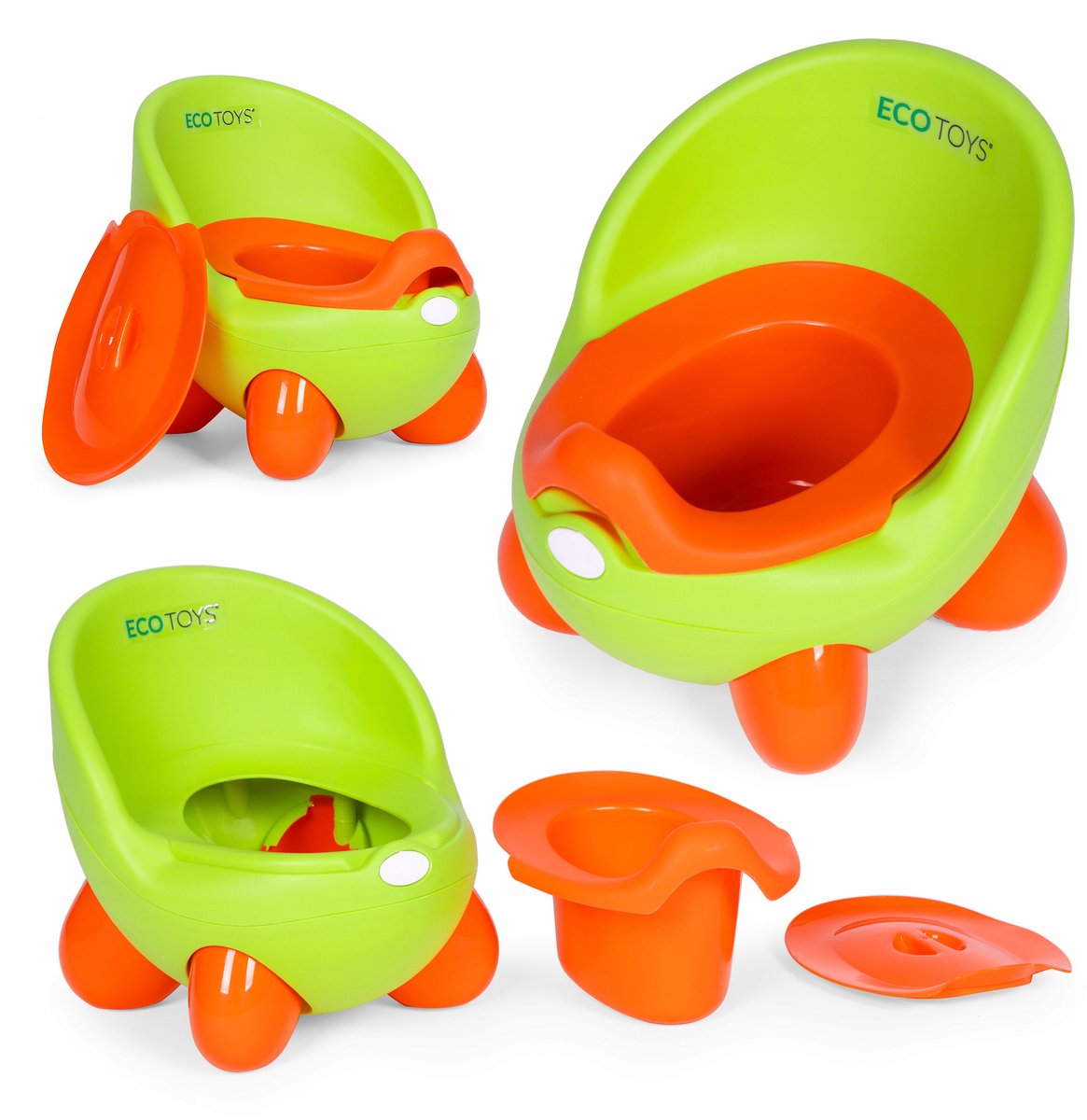 ECOTOYS kinderpotje met uitneembaar inzetstuk, antislipvoetjes, groen