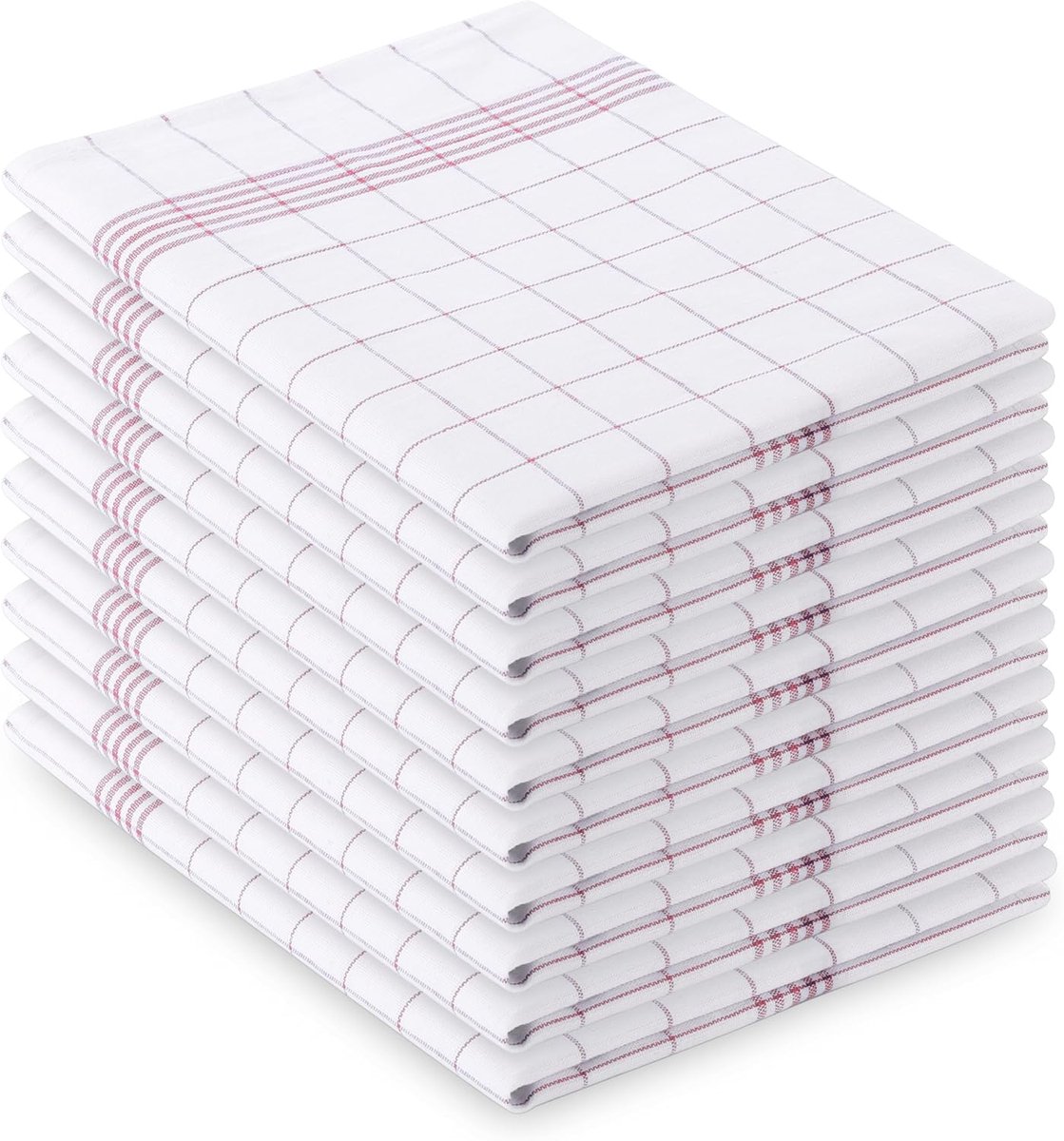 Theedoeken rood geruit pak van 10-70 x 45 cm van 100% katoen