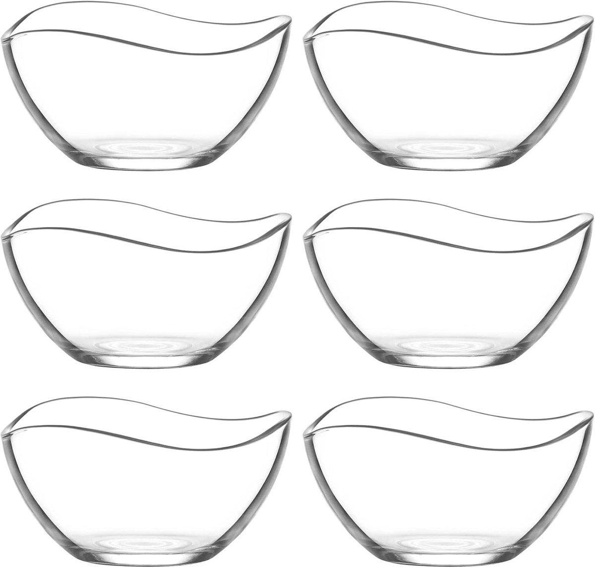 Clearfee Glazen kommen set 6-12-delig van hoogwaardig glas 215 ml of 310 ml kommen dessertkom voorgerecht bowl glazen kom (6 stuks 215 ml)