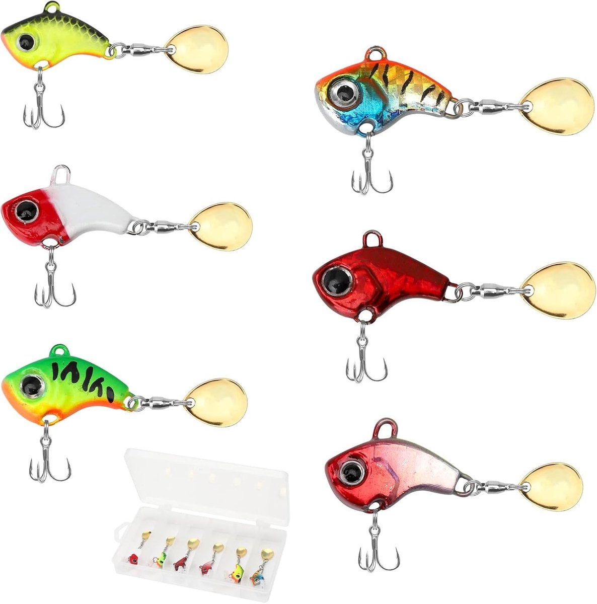 Visaas-Set - Multicolor - Kunstaas met Spinnerbait en Drievoudige Haken - Voor Roofvissen zoals Snoek en Baars
