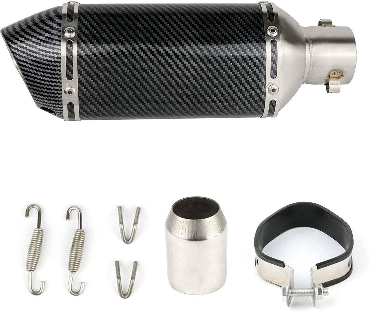Uitlaatsysteem voor motorfietsen, universeel, 38-51 mm, met afneembare DB Killer, Motorfiets voor Yamaha Suzuki, Sport motorfietsen, MTB en Scooters