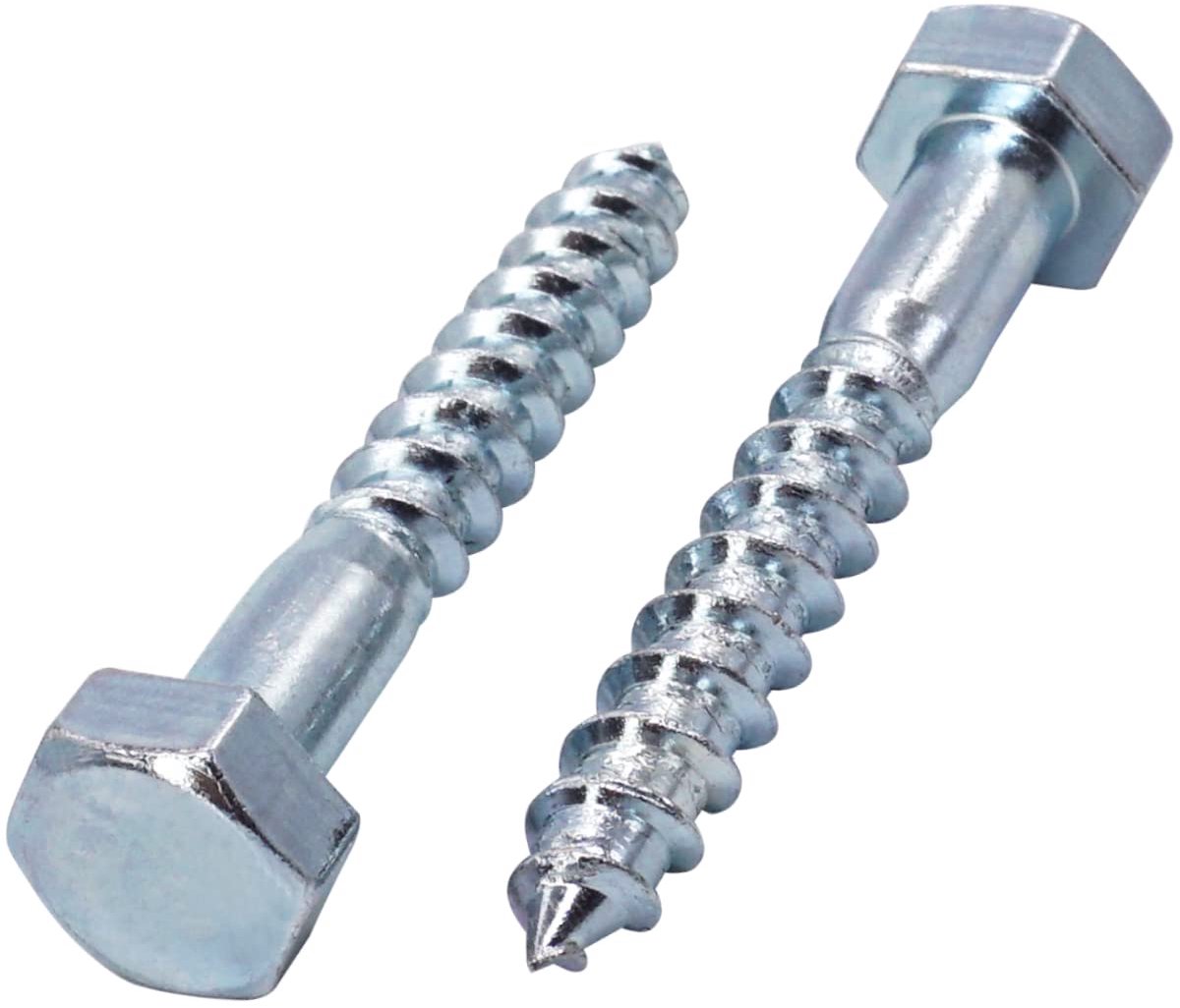 Houtschroeven met zeskantkop DIN 571 verzinkt staal M10 x 70 mm