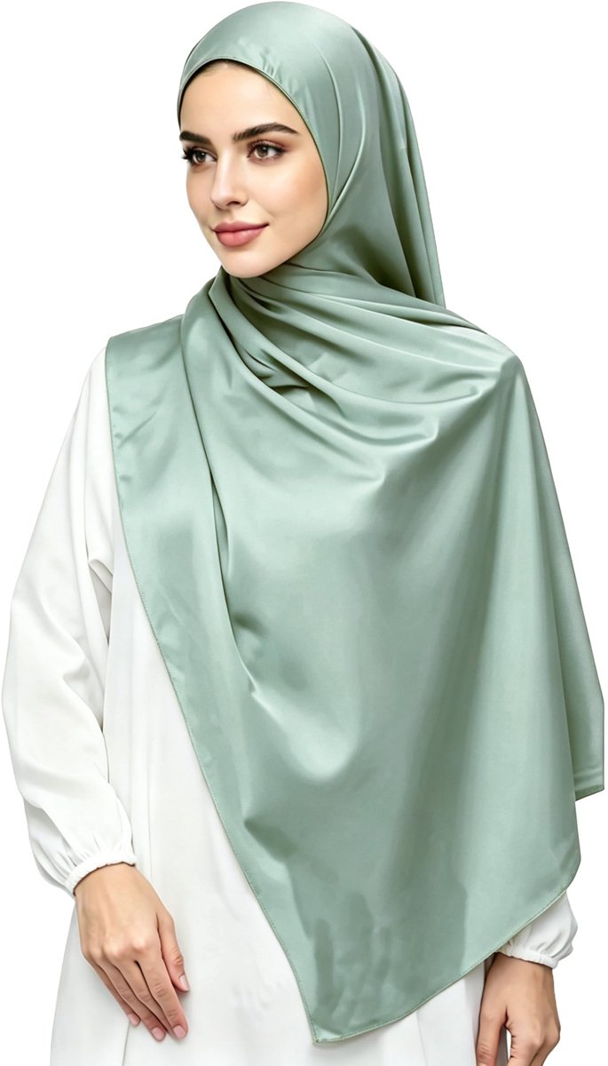 & Lily Luxe Satijn Hijab Hoofd Sjaal Wrap voor Moslim Vrouwen Extra Lange
