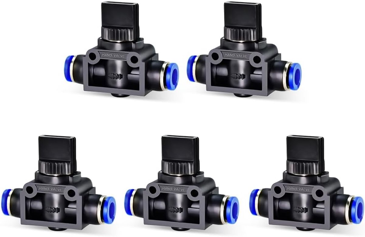 5 stuks 6MM buis OD duw om de klep van de luchtcontrolebal Pneumatische klep Uniemontage te verbinden