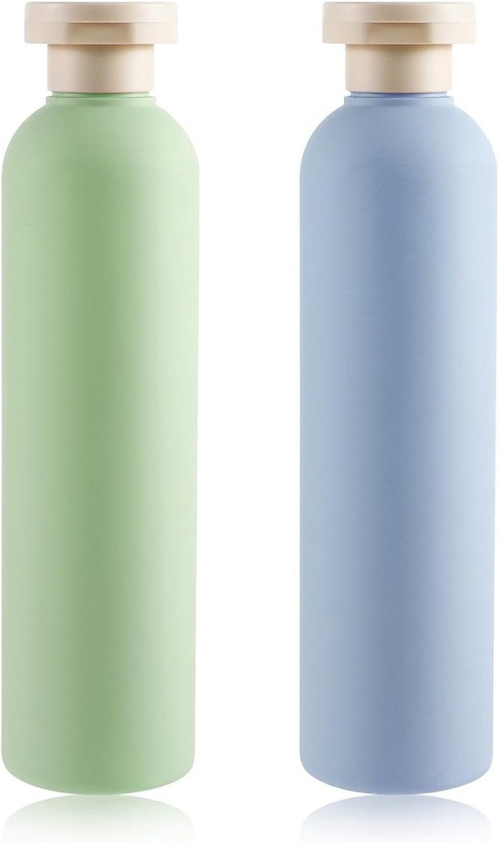 PolkaHome 2 stuks 260 ml navulbare reisflessen met flip-top deksel - lekvrije knijpflessen voor shampoo, crème en lotion