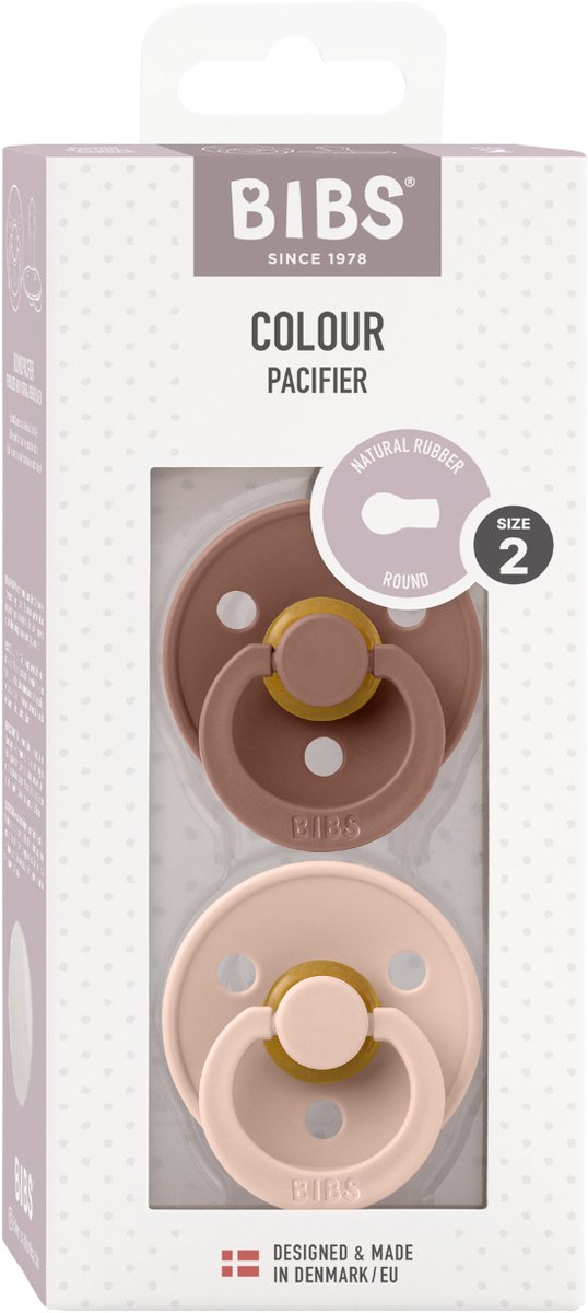 BiBS - Colour Pacifier - Stage 2 Fopspeen - 6+ maanden - 2 stuks - Woodchuck / Blush van BIBS — afbeelding 5